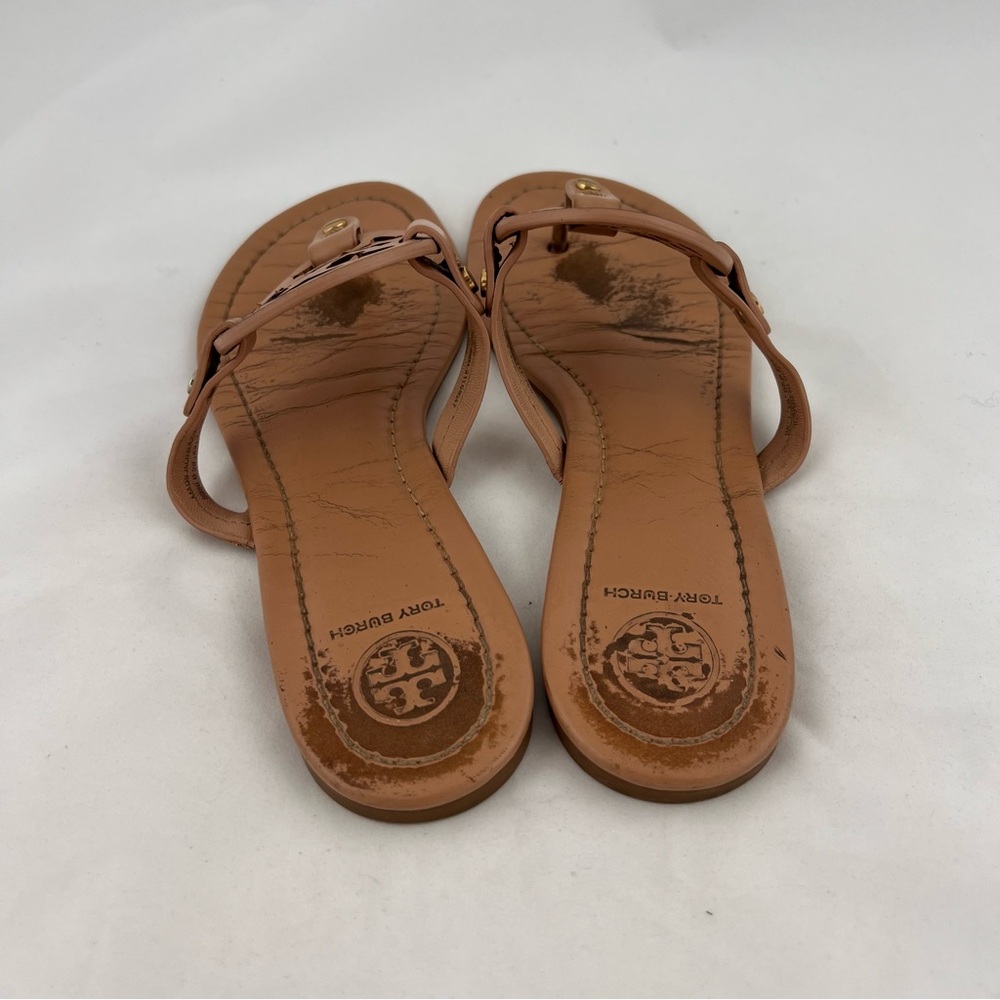 Tory Burch Tan Miller Logo Thong Sandals - Picture 3 of 8